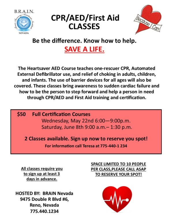 CPR AED First aid Flyer – Brain Nevada